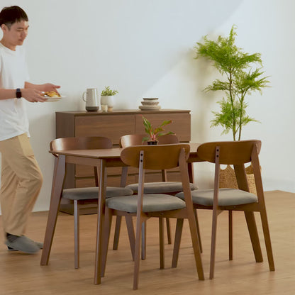 MICHELL/L WOOD DINING SET(1T+4C) TK/GY