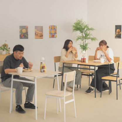 VICKI DINING SET 1T,4C LBN/WT