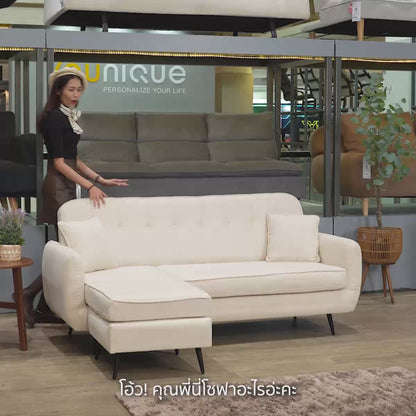 DOROTHY FABRIC L-SHAPE SOFA/R BE