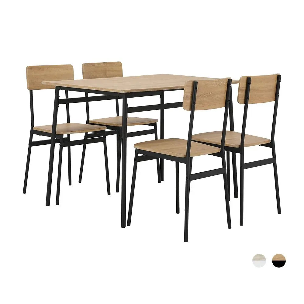 VICKI DINING SET 1T,4C BN/BK