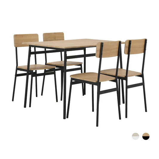 VICKI DINING SET 1T,4C BN/BK